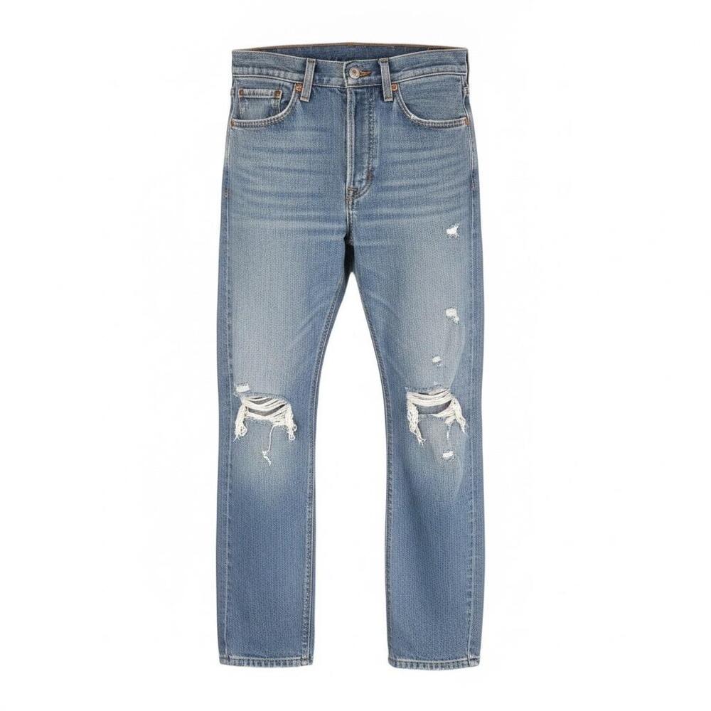 Levis 510 Jeans Mens 31x26 Light Wash Blue Denim Slim Skinny Distressed Stretch